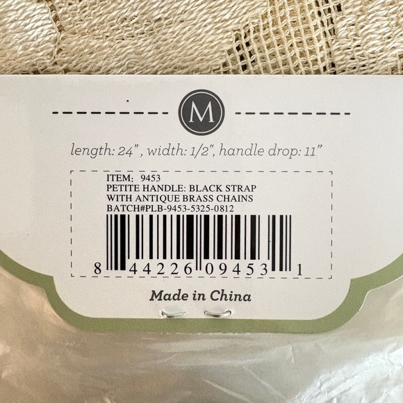 Miche Petite Handle Black Strap with Antique Brass Chains for Handbags Purse - Picture 5 of 6